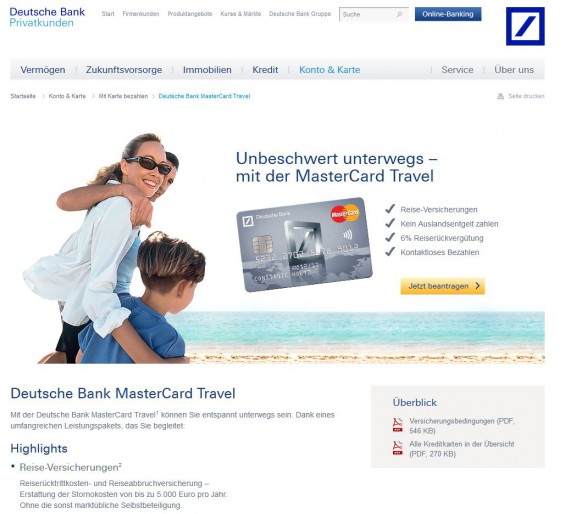 Deutsche Bank Mastercard Travel Kreditkarte Im Check